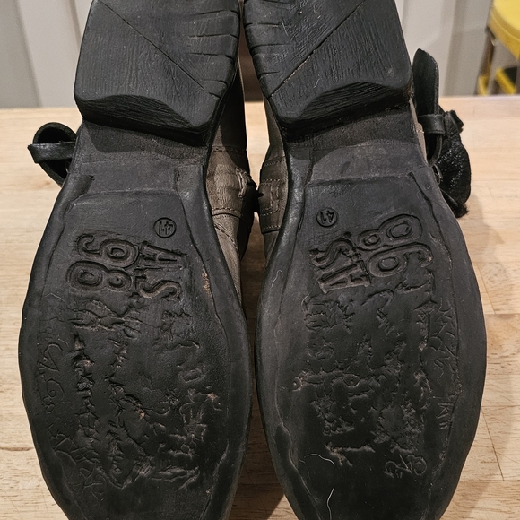 A.S.98 Gray/Black Strappy Ankle Boots Sherling Lined 41 EUC - Picture 6 of 7